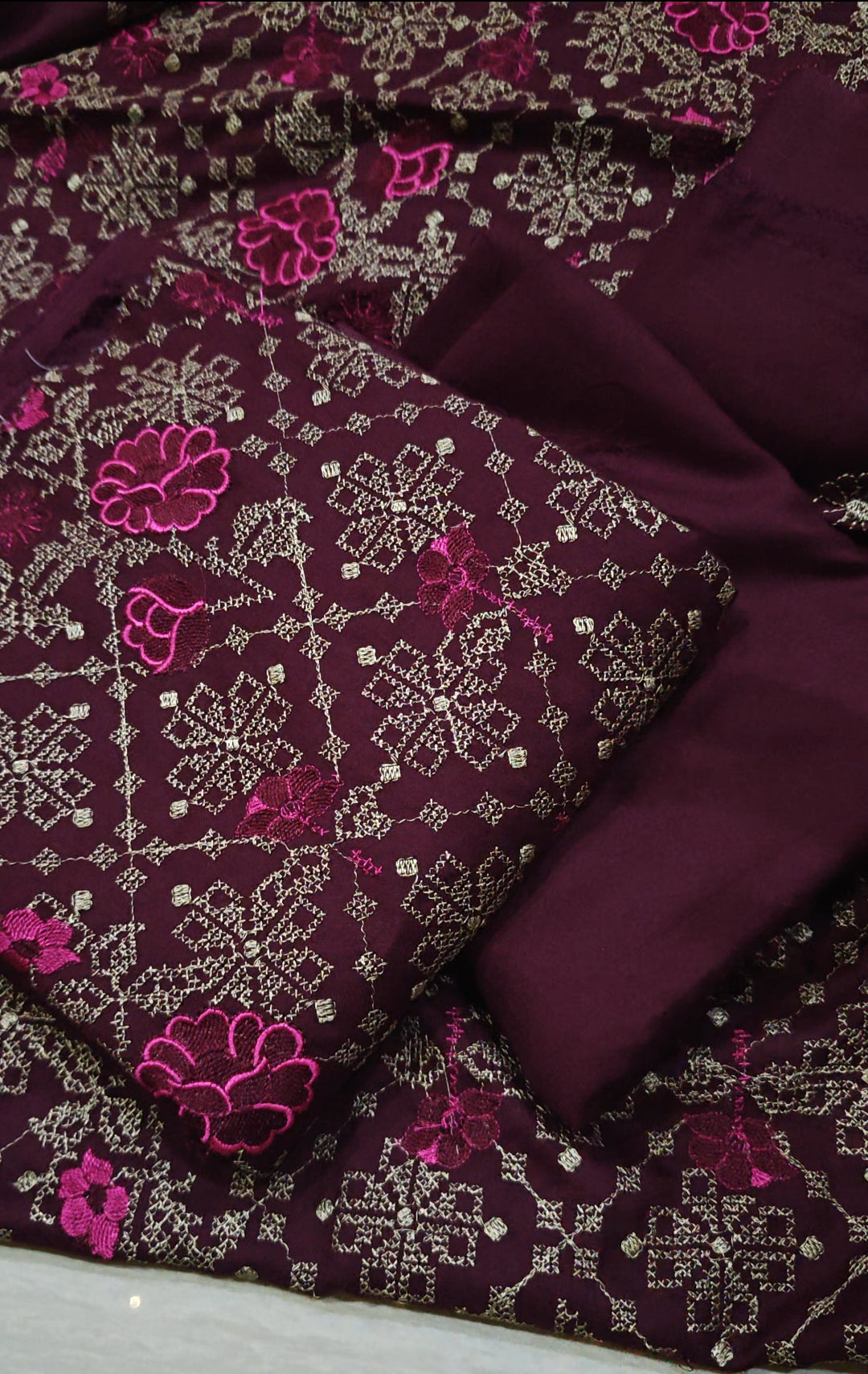 EMBROIDERED DHANAK MARINA ARTICLE 2 PIECE