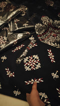 3PC LAWN BLACK CROSSSTICH BWMB950401