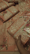 PEACH 3PC LAWN LUXURY DRSSS LAWN PEACH610296