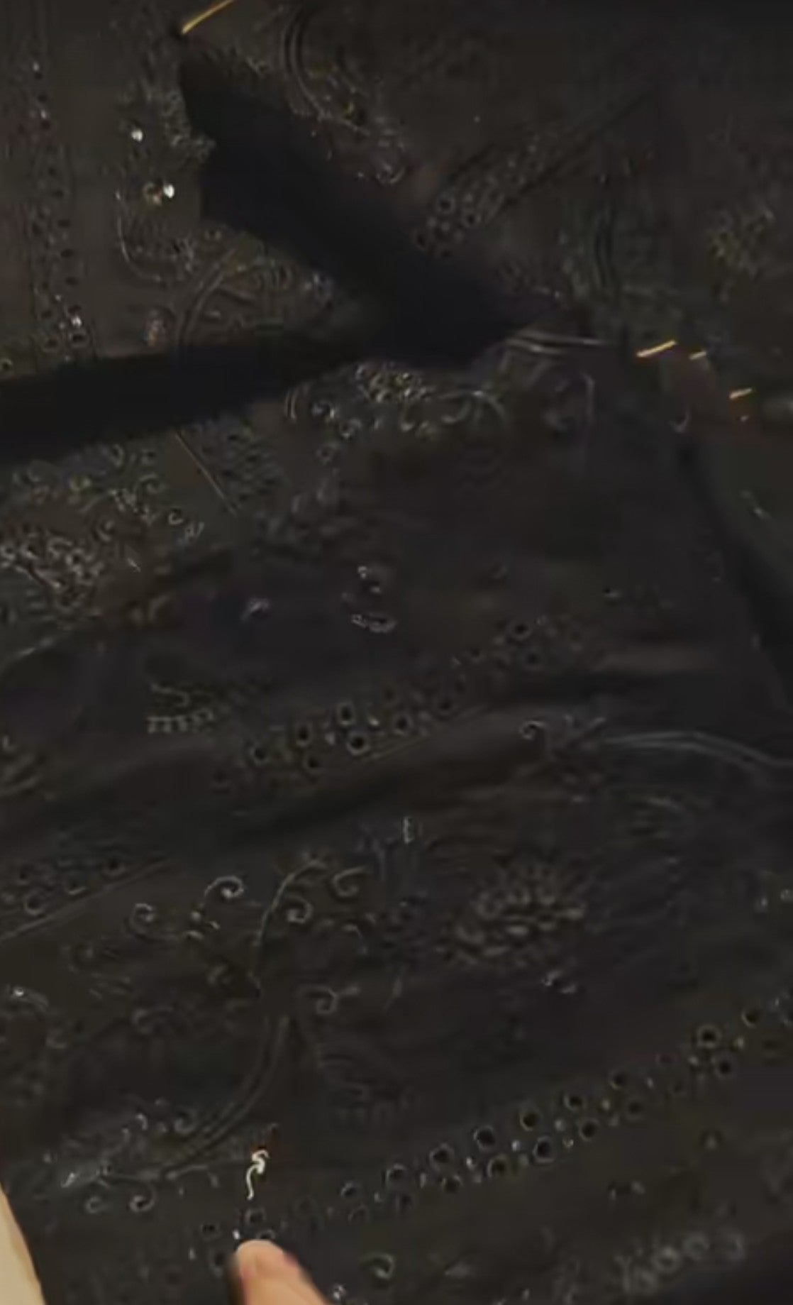 BLACK LAWN 3PIECE ARTICLE CHICKENKARI SWISS SEQUENCE DUPPATA74