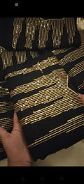 Shamrey black 3 pc EMBROIDERY black gold510004