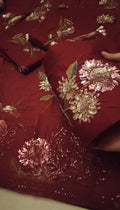 HAND MADE MEHROON MARIA B LUXURY 2PC M2229M